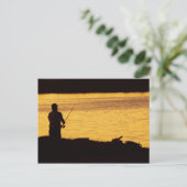 Fischerei im dunklen Postkartenland Postkarte (Stehend Vorderseite)