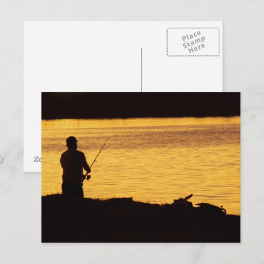 Fischerei im dunklen Postkartenland Postkarte (Vorne/Hinten)