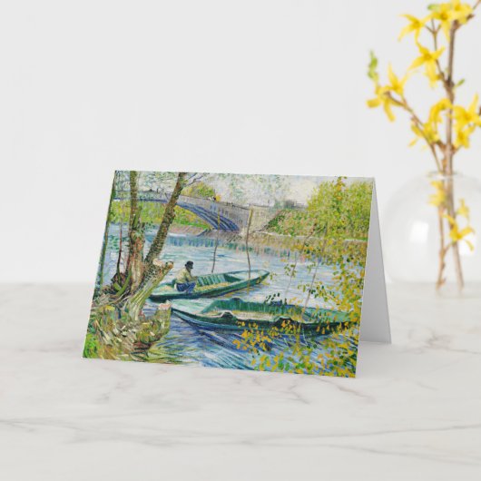Fischerei im Frühjahr durch Vincent van Gogh Karte (Gelbe Blume)