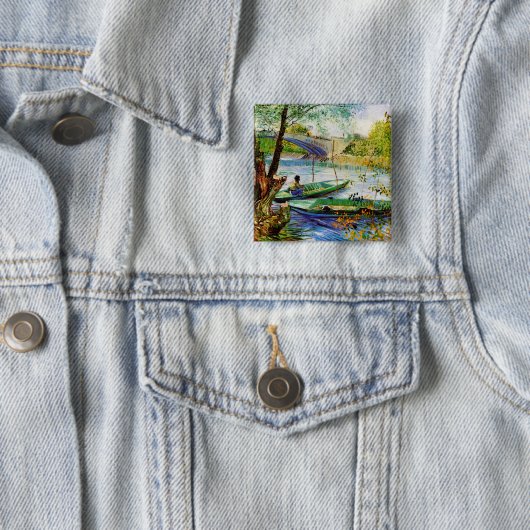 Fischerei im Frühjahr Vincent van Gogh Button (Beispiel)