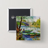 Fischerei im Frühjahr Vincent van Gogh Button (Vorne & Hinten)