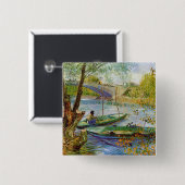 Fischerei im Frühjahr, Vincent van Gogh (F354) Button (Vorne & Hinten)