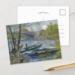 Fischerei im Frühjahr | Vincent Van Gogh Postcard Postkarte<br><div class="desc">Fischerei im Frühjahr,  Pont de Clichy (Asnières) (1887) | Original-Kunstwerk des niederländischen Postimpressionisten Vincent Van Gogh (1853-1890). Das Bild zeigt zwei Fischerboote im Wasser in der Nähe einer Brücke in sanften Blau- und Grüntönen. Verwenden Sie die Entwurfstools,  um einen benutzerdefinierten Text hinzuzufügen oder das Bild zu personalisieren.</div>