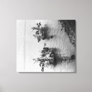 Fischerei im großartigen Kanal in Soochow-China Leinwanddruck