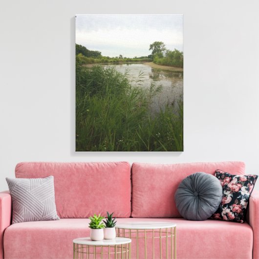 Fischerei im Land gesteppte Canvas Print Leinwanddruck (Insitu (Wohnzimmer))