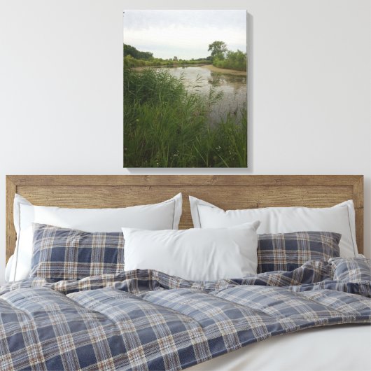 Fischerei im Land gesteppte Canvas Print Leinwanddruck (Insitu (Schlafzimmer))