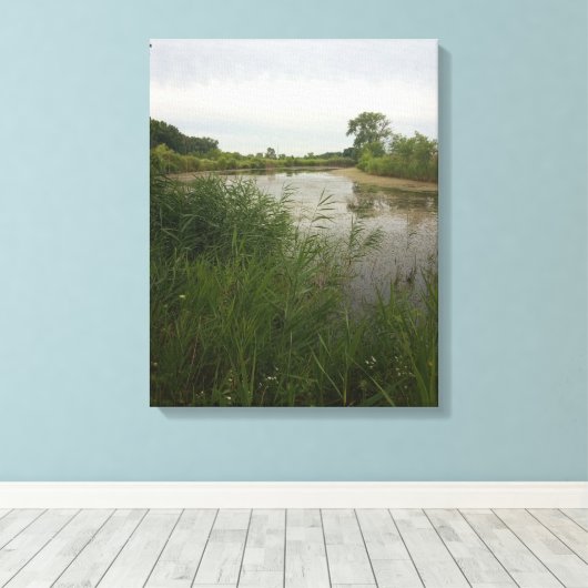 Fischerei im Land gesteppte Canvas Print Leinwanddruck (Insitu (Holzboden))