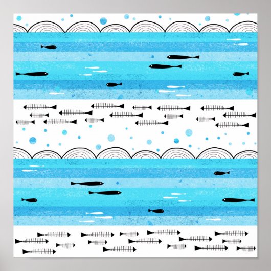 Fischerei im Meer Poster (Vorne)