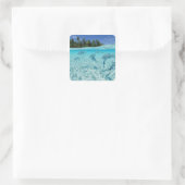Fischerei im Meer Quadratischer Aufkleber (Tasche)