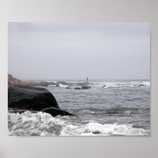 Fischerei im Nebel Poster (Vorne)