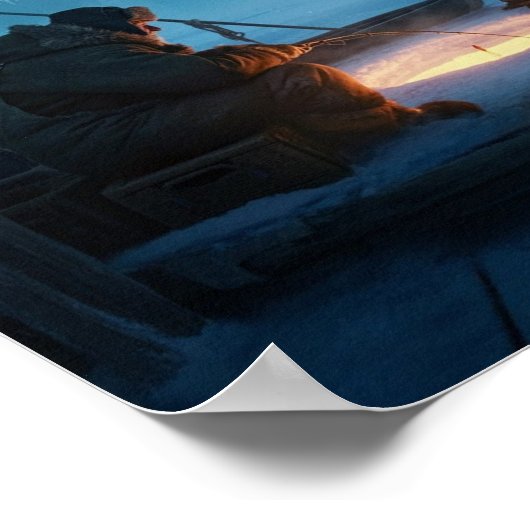 Fischerei im Winter Poster (Ecke)