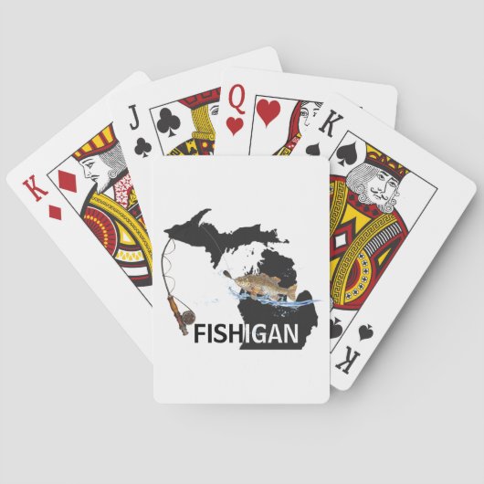 Fischerei in der Grafik von Michigan Spielkarten (Rückseite)