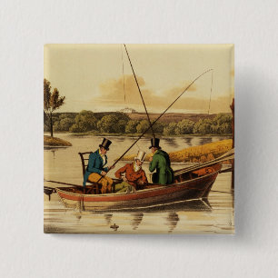 Fischerei in einem Stocherkahn, aquatinted von I. Button