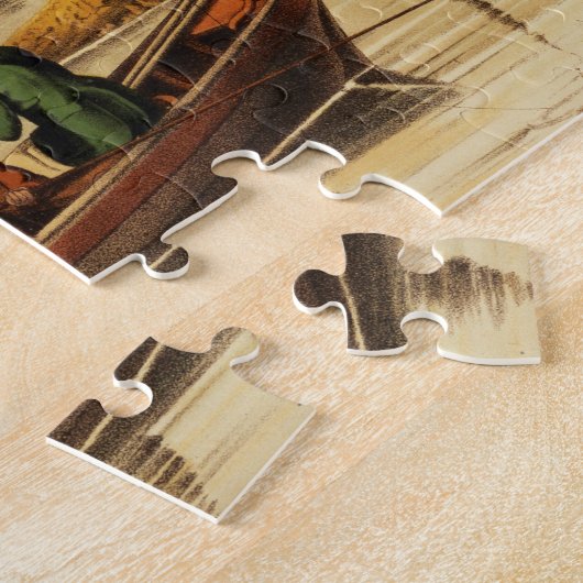 Fischerei in einem Stocherkahn, aquatinted von I. Puzzle (Seite)