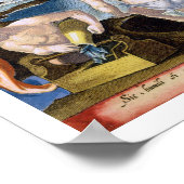 Fischerei in flachen Gewässern mit Netzen, Platte Poster (Ecke)