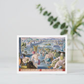 Fischerei in flachen Gewässern mit Netzen, Platte  Postkarte (Stehend Vorderseite)