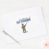 Fischerei in Gewässern Ovaler Aufkleber (Umschlag)