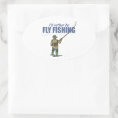 Fischerei in Gewässern Ovaler Aufkleber (Tasche)