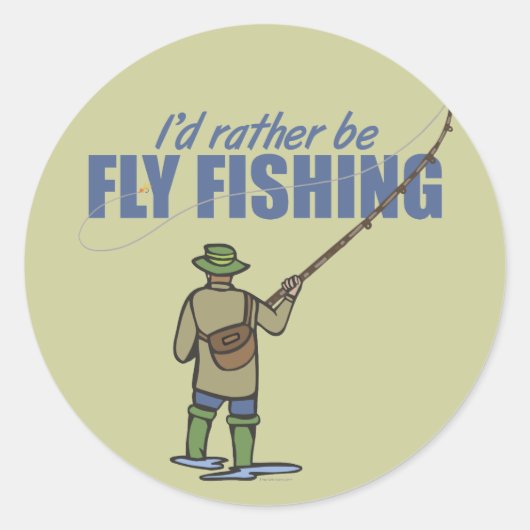 Fischerei in Gewässern Runder Aufkleber (Vorderseite)