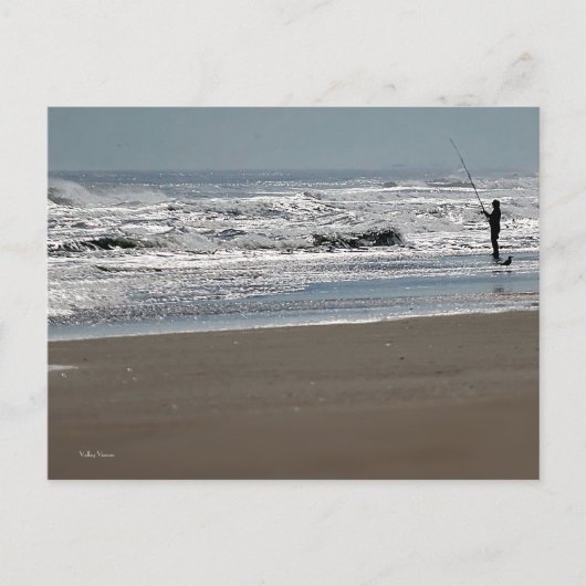 Fischerei in glattem Wasser Postkarte (Vorderseite)