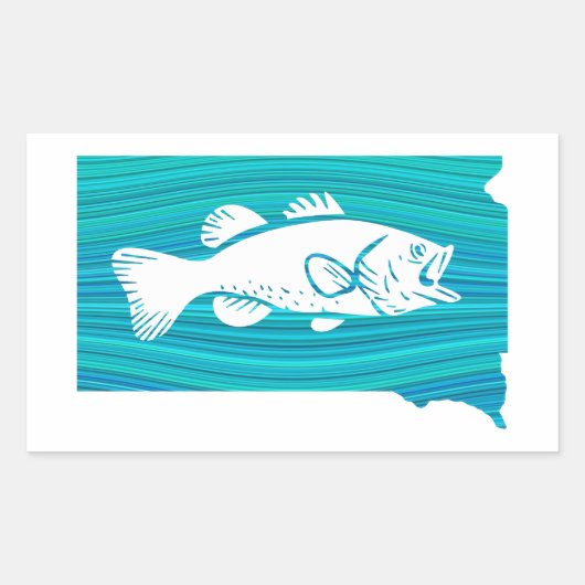 Fischerei in Süddakota Rechteckiger Aufkleber (Vorderseite)