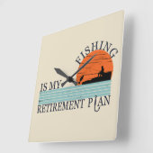 Fischerei ist mein Ruhestandsplan Quadratische Wanduhr (Winkel)