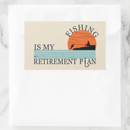 Fischerei ist mein Ruhestandsplan Rechteckiger Aufkleber (Tasche)