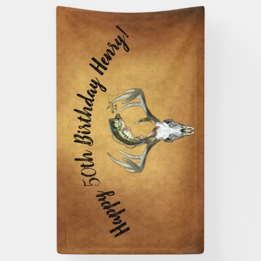 Fischerei Jagd 50. Geburtstag Banner (Vertikal)