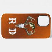 Fischerei-Jagd-Monogramm iPhone Hülle (Rückseite (Horizontal))