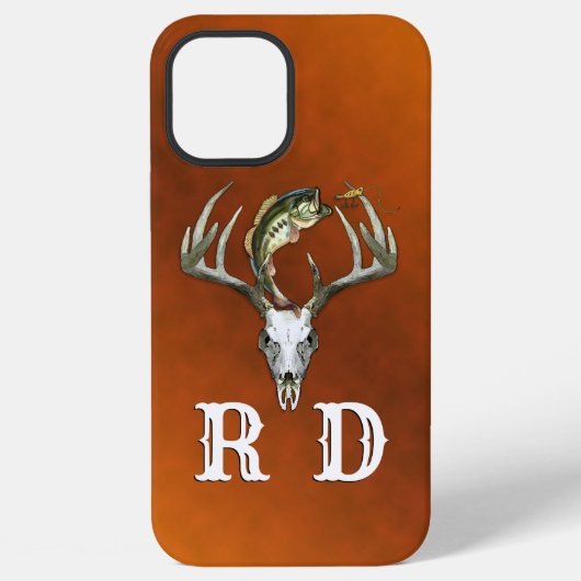 Fischerei-Jagd-Monogramm iPhone Hülle (Rückseite)