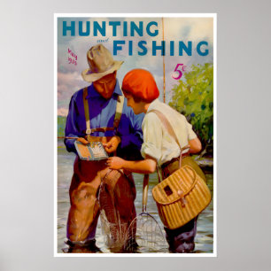 Fischerei Kunst Jagd- und Fischereimagazin Poster