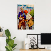 Fischerei Kunst Jagd- und Fischereimagazin Poster (Heimbüro)