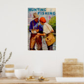 Fischerei Kunst Jagd- und Fischereimagazin Poster (Küche)