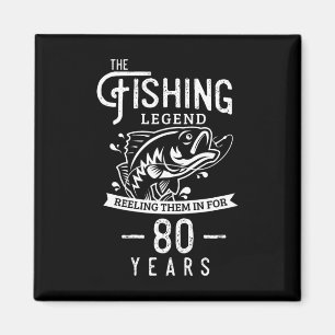 Fischerei-Legende 80 Jahre altes Geburtstagsgesche Magnet