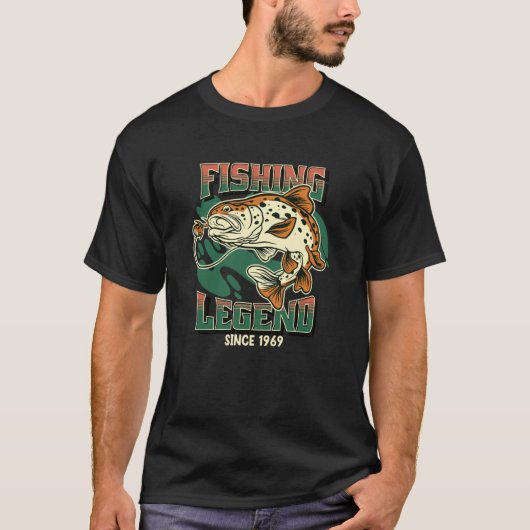 Fischerei-Legende Forellenbarsch Angler seit 1969 T-Shirt (Vorderseite)