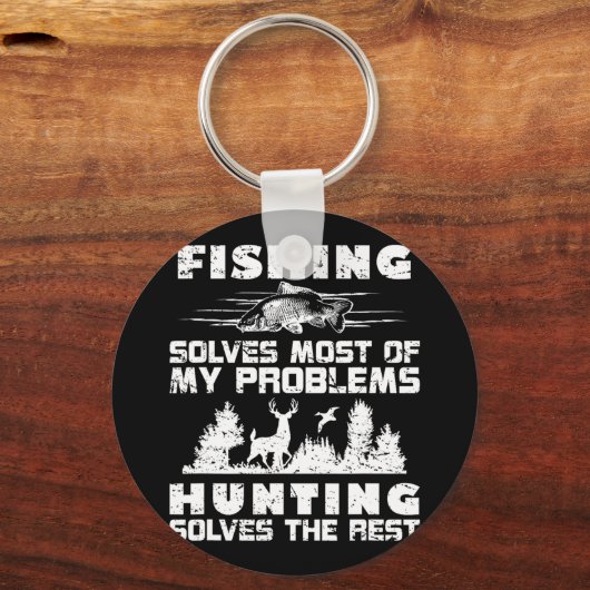 Fischerei löst die meisten meiner Probleme bei der Schlüsselanhänger (Vorderseite)