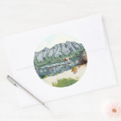 Fischerei mit einem Bush-Flugzeug Runder Aufkleber (Umschlag)