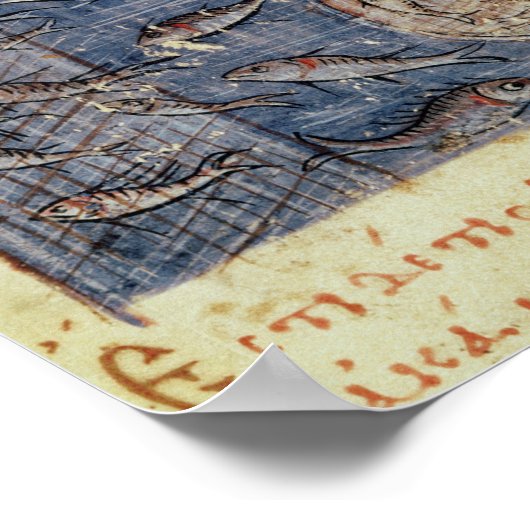 Fischerei mit einem Netz Poster (Ecke)