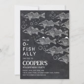 Fischerei mit Fischverbündeten Fangtafeln Geburtst Einladung (Vorderseite)