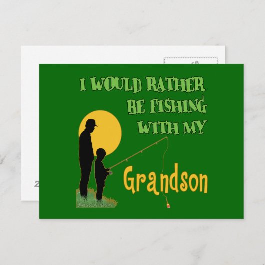 Fischerei mit Grandson Postkarte (Vorne/Hinten)