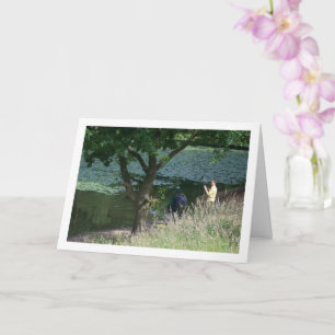 Fischerei mit Großbild-Portrait Karte