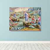 Fischerei mit Nets und Tridents im Golf von Neapel Leinwanddruck (Insitu (Holzboden))