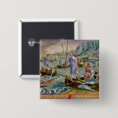 Fischerei mit Netzen und Dreizacken in der Bucht Button (Vorne & Hinten)