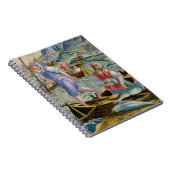 Fischerei mit Netzen und Dreizacken in der Bucht Notizblock (Rechte Seite)