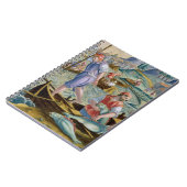 Fischerei mit Netzen und Dreizacken in der Bucht Notizblock (Linke Seite)