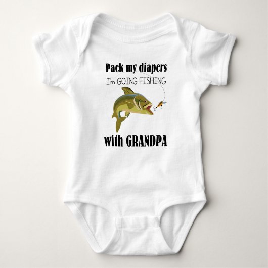 Fischerei mit Opa Baby Jersey Bodysuit Baby Strampler (Vorderseite)
