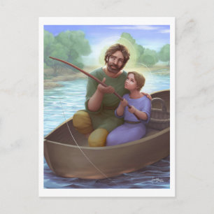 Fischerei mit Saint-Joseph Postkarte