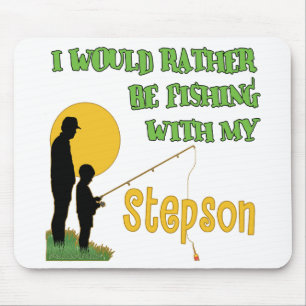 Fischerei mit Stiefsohn Mousepad
