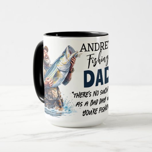 Fischerei mit Zitat Tasse (Vorderseite Links)