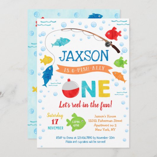 Fischerei O-Fisch-auf 1. erste Einladungen zum Geb (Vorne/Hinten)